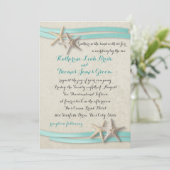 Zeesterren en Ribbon Beach Aqua Kaart (Staand voorkant)