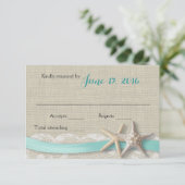 Zeesterren en Ribbon Beach Aqua RSVP (Staand voorkant)