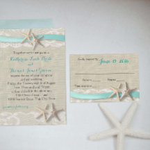Zeesterren en Ribbon Beach Aqua RSVP
