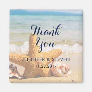 Zeesterren en schelpen op het strandBedankt Magneet