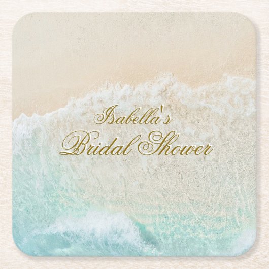 Zeesterren en Schelpen Tropisch Strand Bruidsdiner Kartonnen Onderzetters (Voorkant)