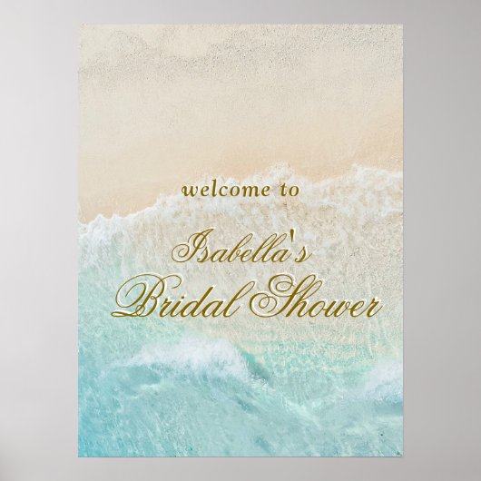 Zeesterren en Schelpen Tropisch Strand Bruidsdiner Poster (Voorkant)
