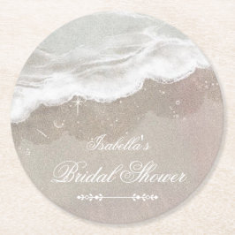 Zeesterren en Schelpen Tropisch Strand Bruidsdiner Ronde Kartonnen Onderzetter