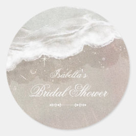 Zeesterren en Schelpen Tropisch Strand Bruidsdiner Ronde Sticker