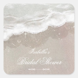 Zeesterren en Schelpen Tropisch Strand Bruidsdiner Vierkante Sticker