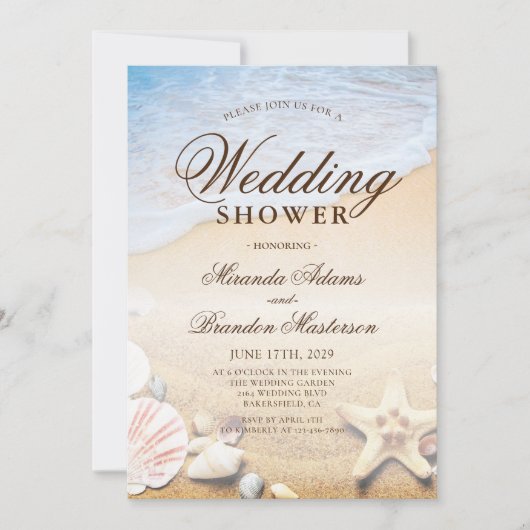 Zeesterren en schelpen Tropische zomer strand brui Kaart (Voorkant)