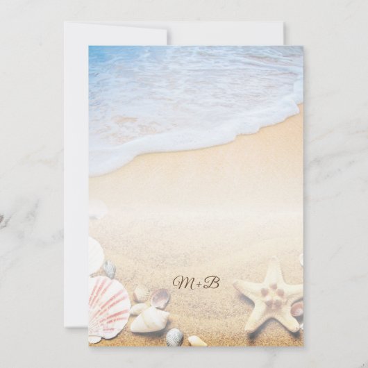 Zeesterren en schelpen Tropische zomer strand brui Kaart (Achterkant)