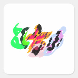 Zeesterren en schelpen  vreugde vierkante sticker