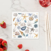 Zeesterren en schelppatroon servet (Insitu)