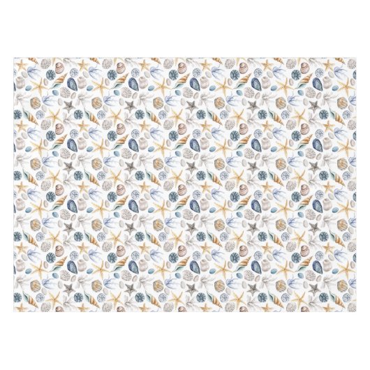 Zeesterren en schelppatroon tafelkleed (Voorkant (Horizontaal))