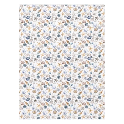 Zeesterren en schelppatroon tafelkleed (Voorkant)