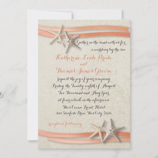 Zeesterren en strand koraal lint kaart (Voorkant)