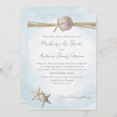 Zeesterren en touw strand bruiloft kaart (Voorkant / Achterkant)