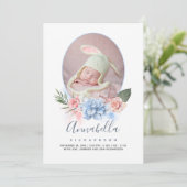 Zeesterren en tropisch strand Flora Foto Baby Gebo Aankondiging (Staand voorkant)