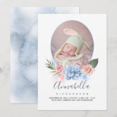 Zeesterren en tropisch strand Flora Foto Baby Gebo Aankondiging (Voorkant / Achterkant)