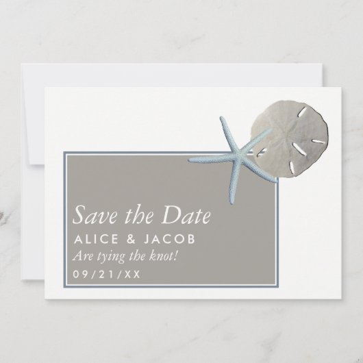 Zeesterren en Zanddollar - Strand Save The Date (Voorkant)