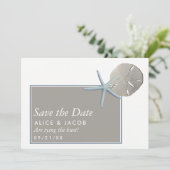 Zeesterren en Zanddollar - Strand Save The Date (Staand voorkant)