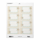 Zeesterren en Zandontwerp Etiket (Full Sheet)