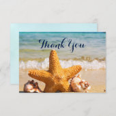 Zeesterren en zeeschelpen op het strand Dank u Bedankkaart (Voorkant / Achterkant)