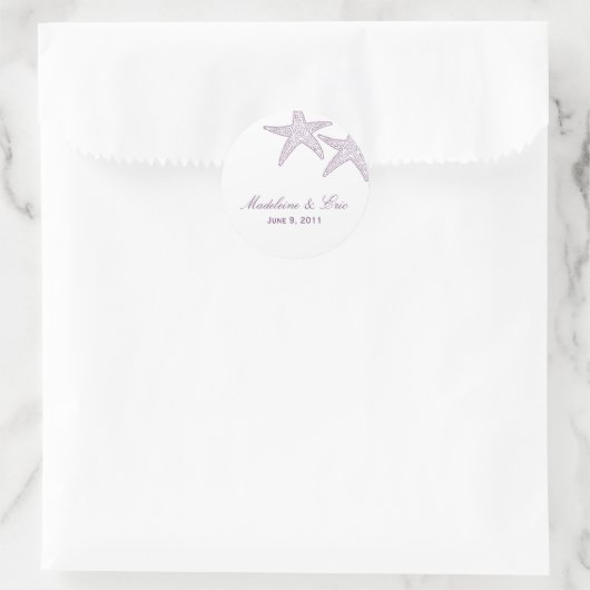 Zeesterren Favor Sticker - Paarse (Tas)