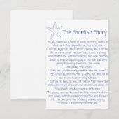 Zeesterren gedicht, het verhaal van de zeesterren, (Voorkant / Achterkant)