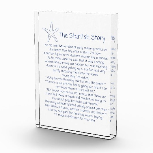 Zeesterren gedicht, het verhaal van de zeesterren, fotoblokken (Rechts)