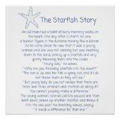 Zeesterren gedicht, het verhaal van de zeesterren, perfect poster (Voorkant)