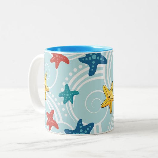 Zeesterren in de Zuidelijke Oceaan Tweekleurige Koffiemok (Voorkant links)
