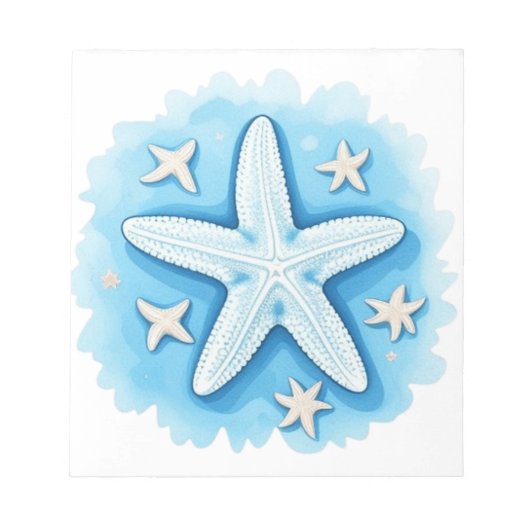 Zeesterren in het blauw notitieblok (Voorkant)