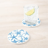 Zeesterren in het blauw zandsteen onderzetter (Zijkant)