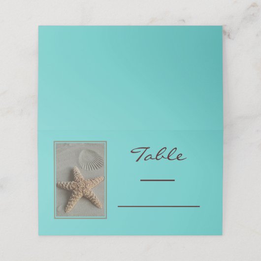 Zeesterren in het zandstrand Place Card Plaatskaartje (Buitenkant ongevouwen)