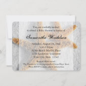 Zeesterren in Zand Beach Thema Baby shower Kaart (Achterkant)