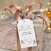 Zeesterren Kerst Wit Stropdas op Gift Labels Cadeaulabel