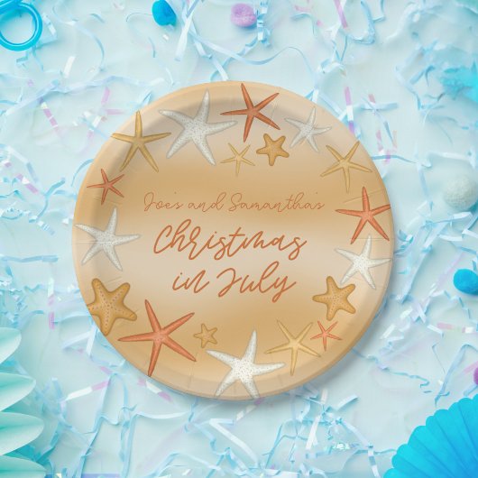 Zeesterren Kerstmis in juli Papieren Bordje