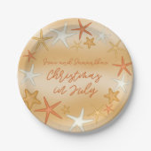 Zeesterren Kerstmis in juli Papieren Bordje (Voorkant)