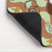 Zeesterren, kokosnoten en camera's Mousepad Muismat (Hoek)