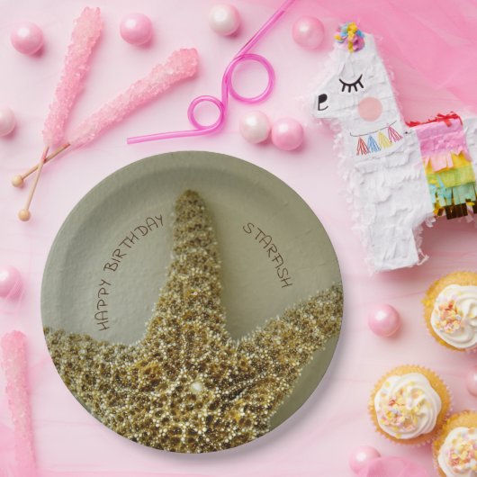 Zeesterren kustfotografie natuurlijk  papieren bordje (Feest)