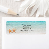 Zeesterren Liefde Ocean Beach Bruiloft Adresetiket Etiket (Insitu)
