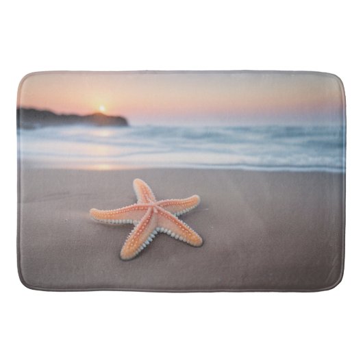 Zeesterren liggend op een strand badmat (Voorkant)