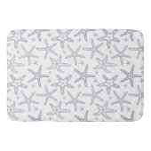 Zeesterren Marine Blauw en Wit Kustzeeleven Print Badmat (Voorkant)