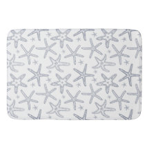 Zeesterren Marine Blauw en Wit Kustzeeleven Print