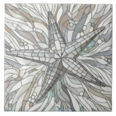 Zeesterren mozaïek kunst - Moeder van de parel Tegeltje (Voorkant)