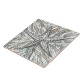 Zeesterren mozaïek kunst - Moeder van de parel Tegeltje (Zijkant)