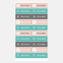 Zeesterren naamlabels voor schoolkamp kinderopvang