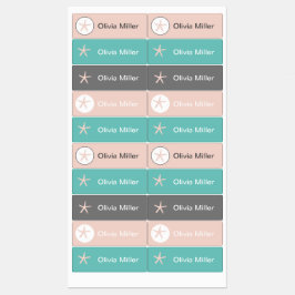 Zeesterren naamlabels voor schoolkamp kinderopvang labels