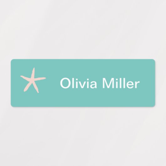 Zeesterren naamlabels voor schoolkamp kinderopvang labels (Design 2)