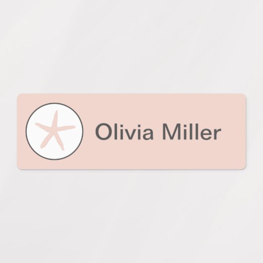 Zeesterren naamlabels voor schoolkamp kinderopvang labels (Design 1)