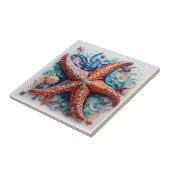 Zeesterren Nautical Coastal Beach Tegeltje (Zijkant)