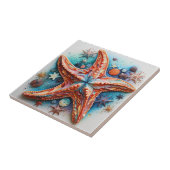 Zeesterren Nautical Coastal Beach Tegeltje (Zijkant)