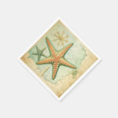  zeesterren nautische kaart servet (Hoek)